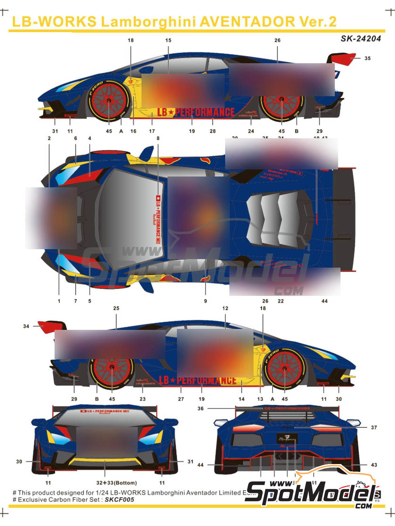 SK Decals SK24204: Marking / livery 1/24 scale - Lamborghini